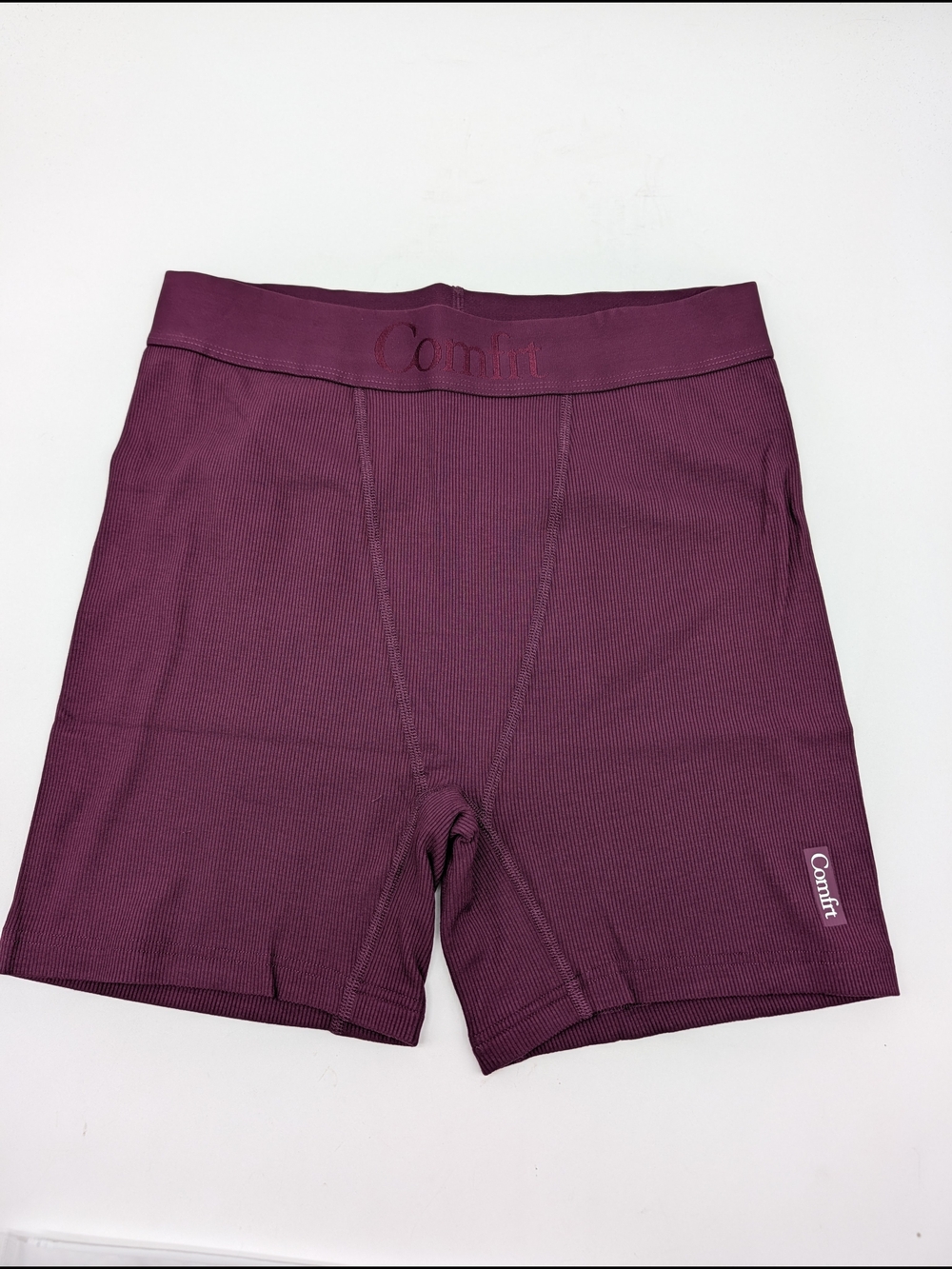 NEW Comfrt Ribbed Boxers in Plum Large - Picture 2 of 5